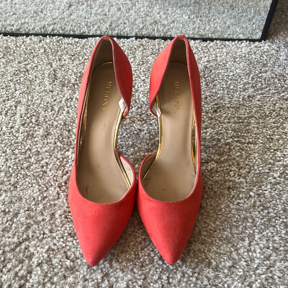 Coral pink heels